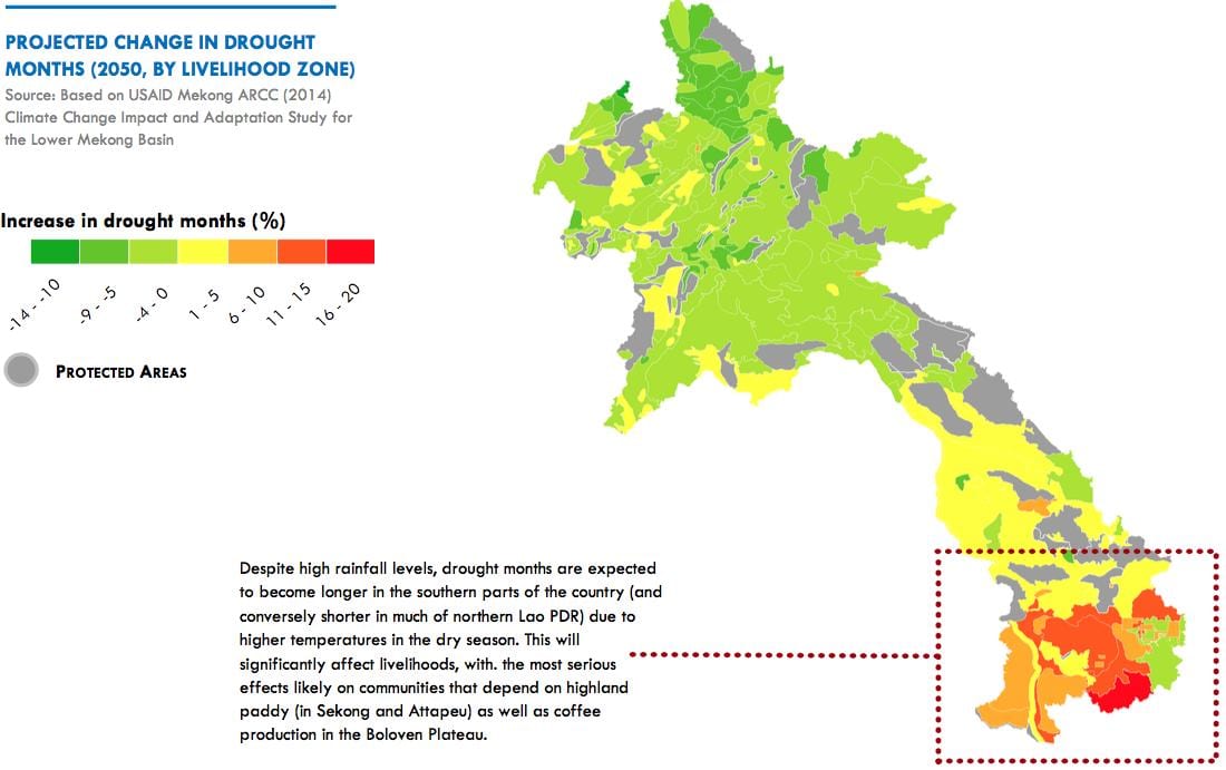 แผนที่ของลาวสภาพอากาศ