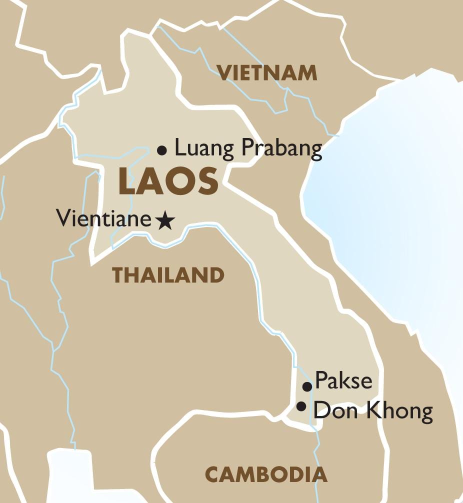 แผนที่ของเมืองหลวงของลาว name