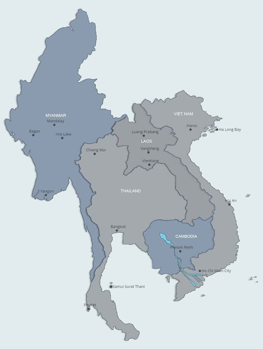 แผนที่ของเหนือลาว name