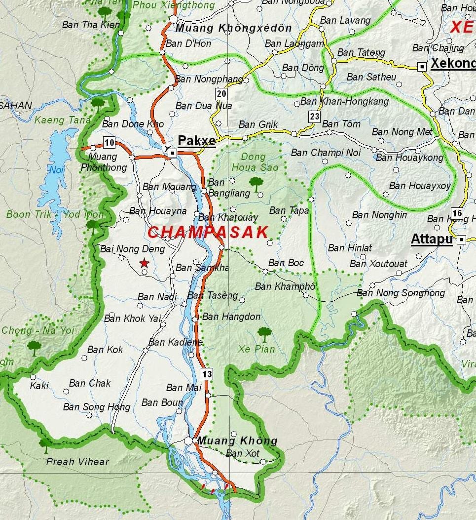 แผนที่ของ champasak ลาว name