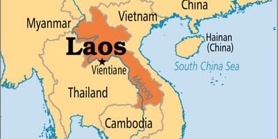 ลาวก็ประเทศในโลกแผนที่