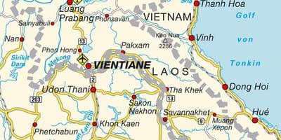 สนามบินอยู่ในลาวแผนที่