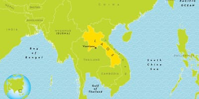 ลาวก็ตำแหน่งของโลกแผนที่